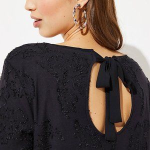 LOFT Women's NWT Clip Dot Bow‎ Back Top